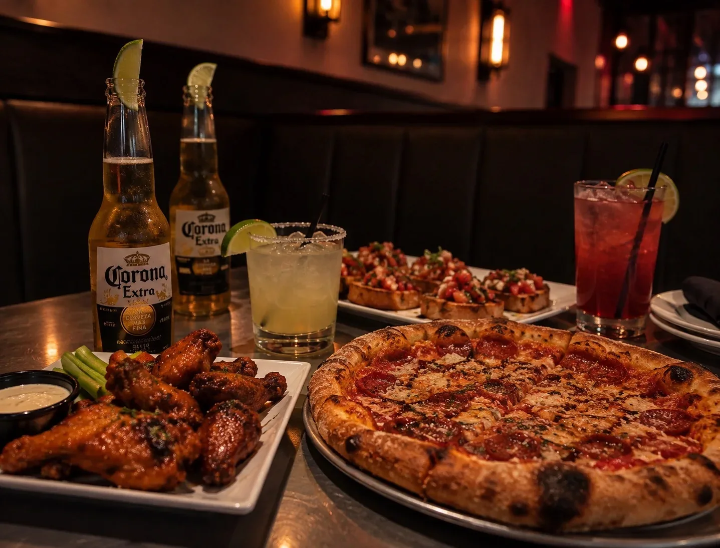 Pizza, wings, bruschetta, beer and cocktails at Fratelli’s